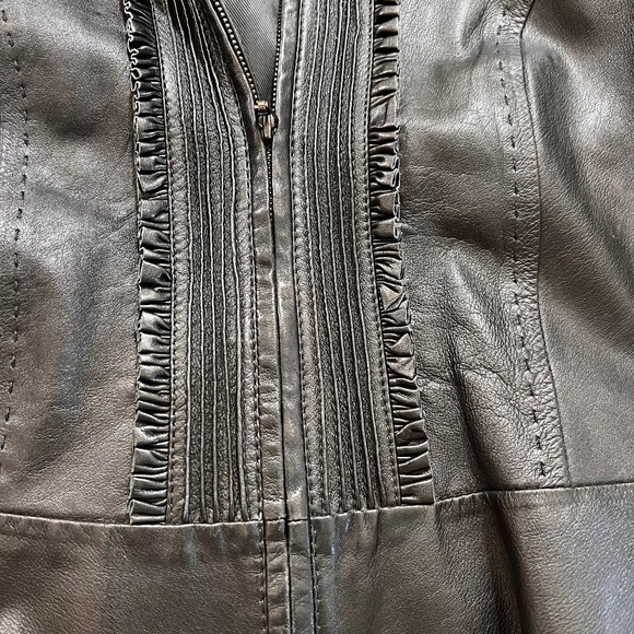 A feminine MaxMarablack leather jacket!
